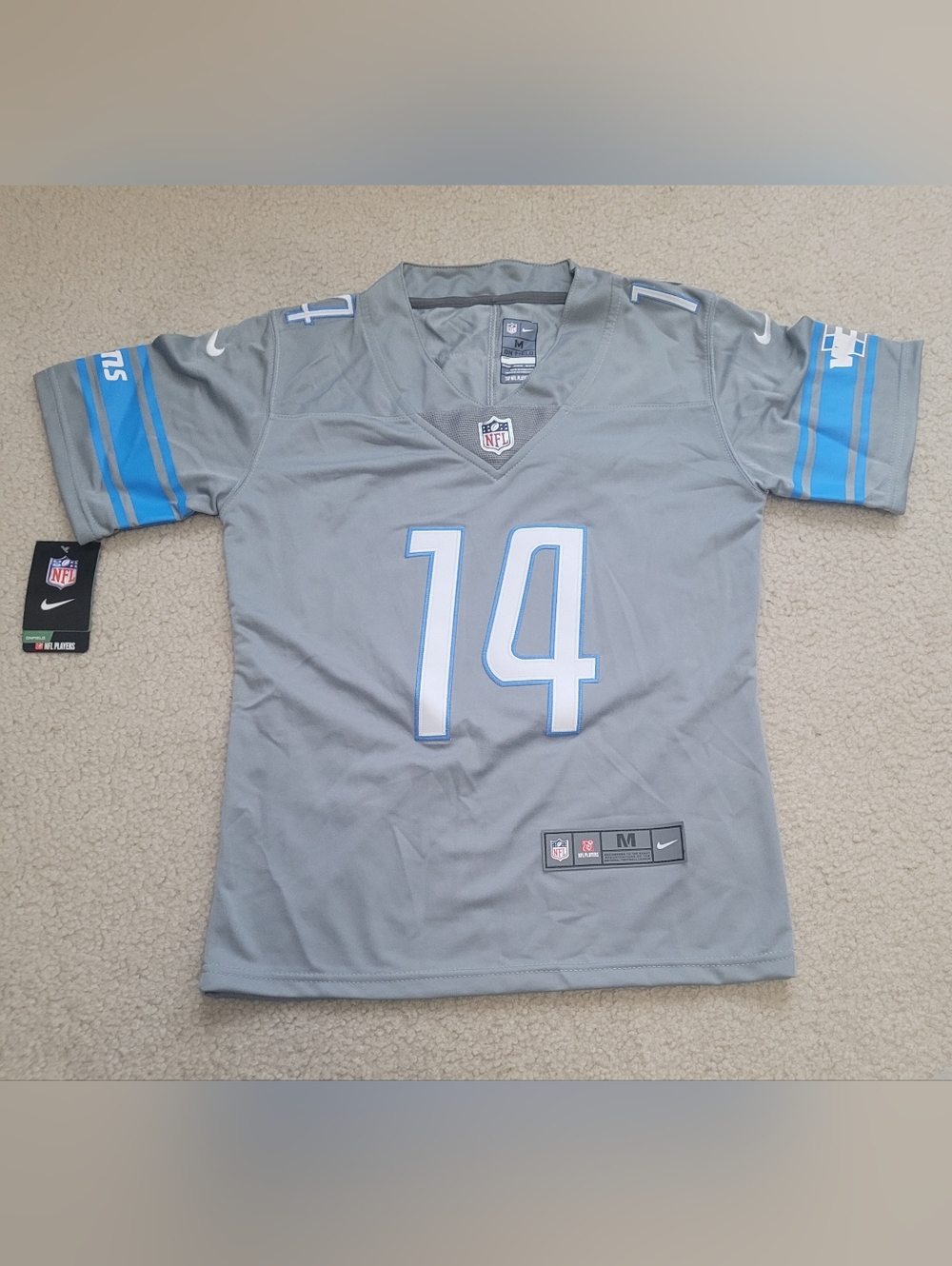 Detroit Lions Amon-Ra St. Brown #14 Stitched NFL Jersey Youth M